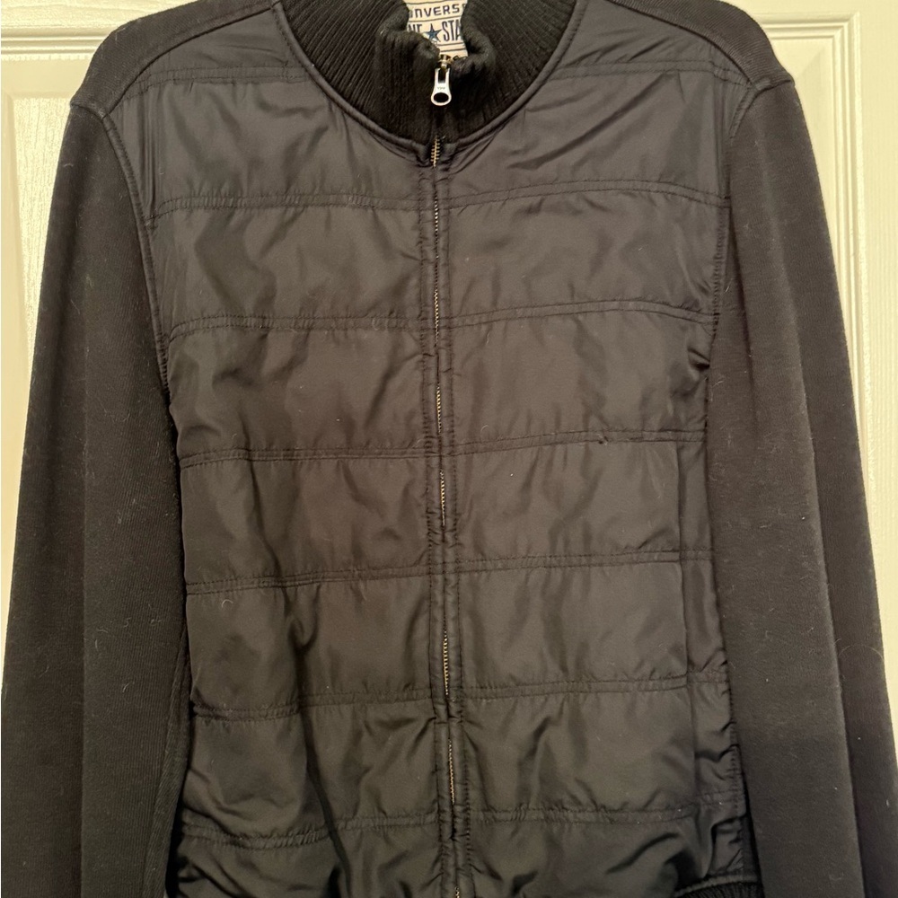 Converse Black Quilted Jacket Mens size M  with packets